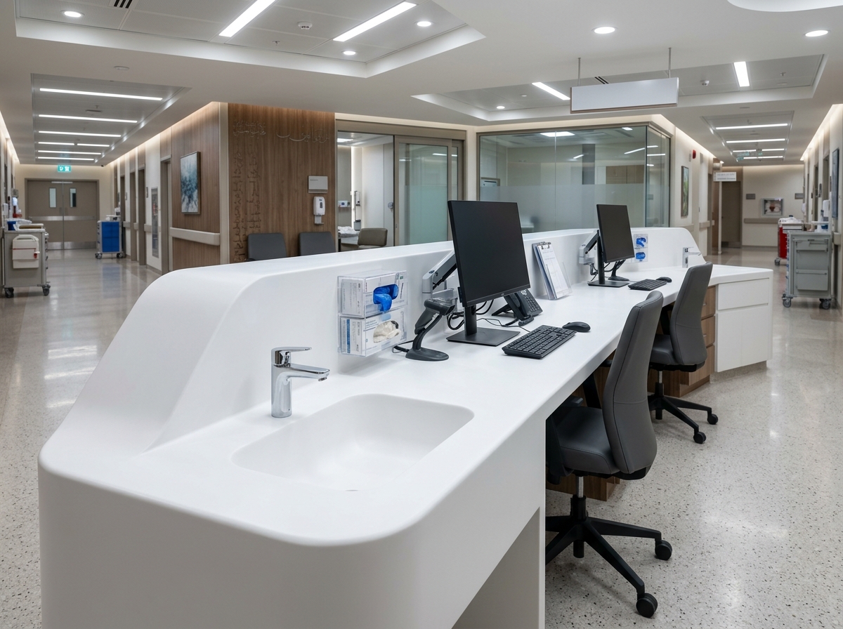Corian nurse station — hospital project